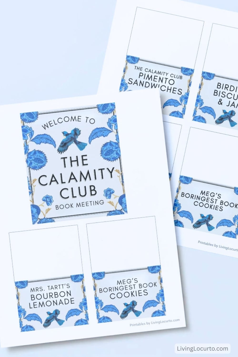 The Calamity Club Book Club Ideas 9 The Calamity Club Book Club Printable Food Signs